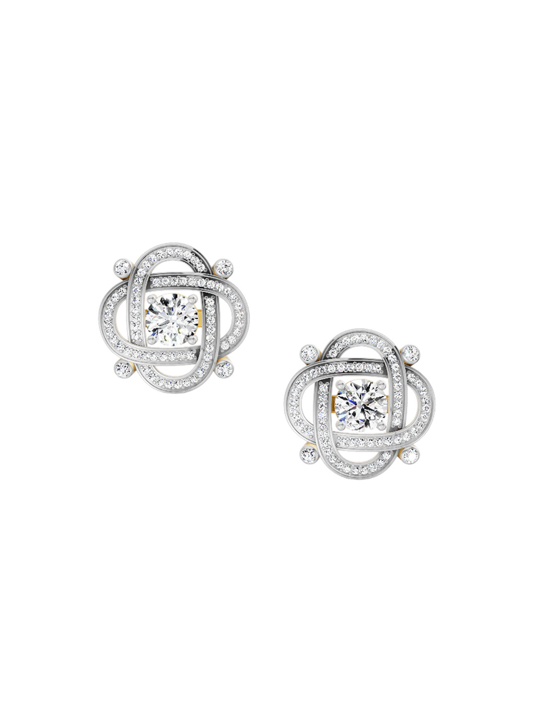 Sparkles 14Kt Gold Stud Earrings With 1.31 Carat Lab Grown Diamond - 4.21 g