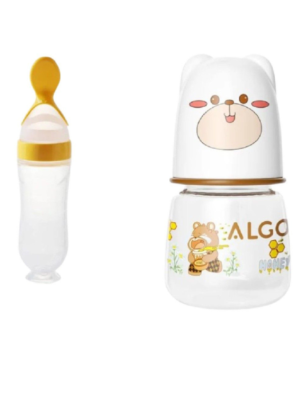 Kalra Magic Infants Kids Set of 2 Printed Feeding Bottle With Food Feeder