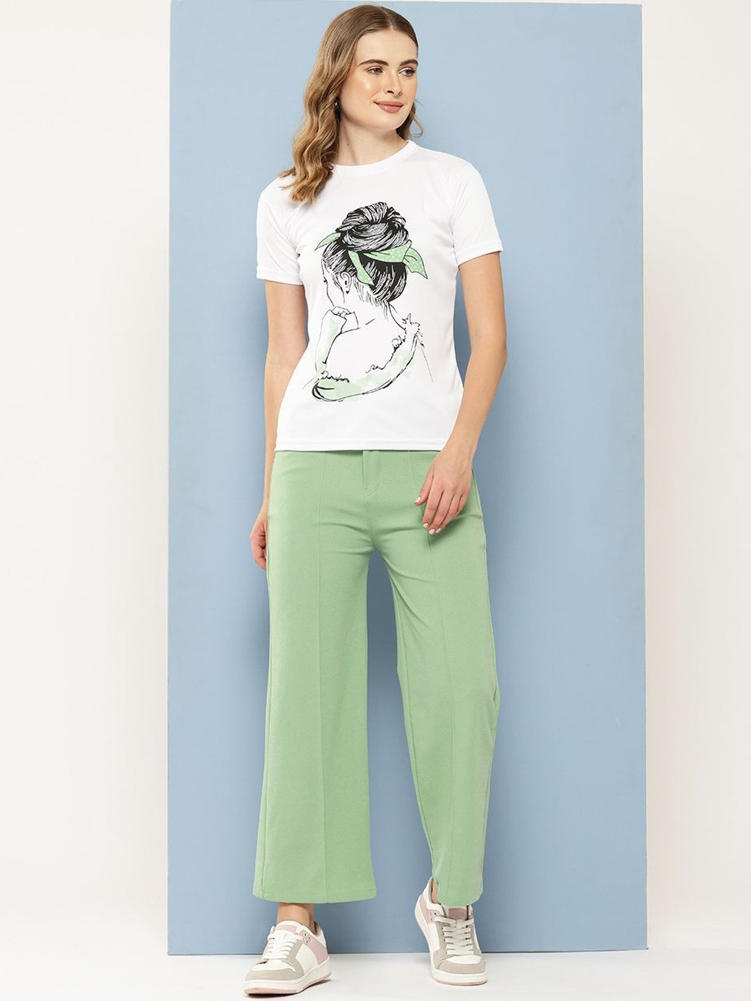 CORSICA Women White Colour Printed Nylon Casual Wear T-Shirt