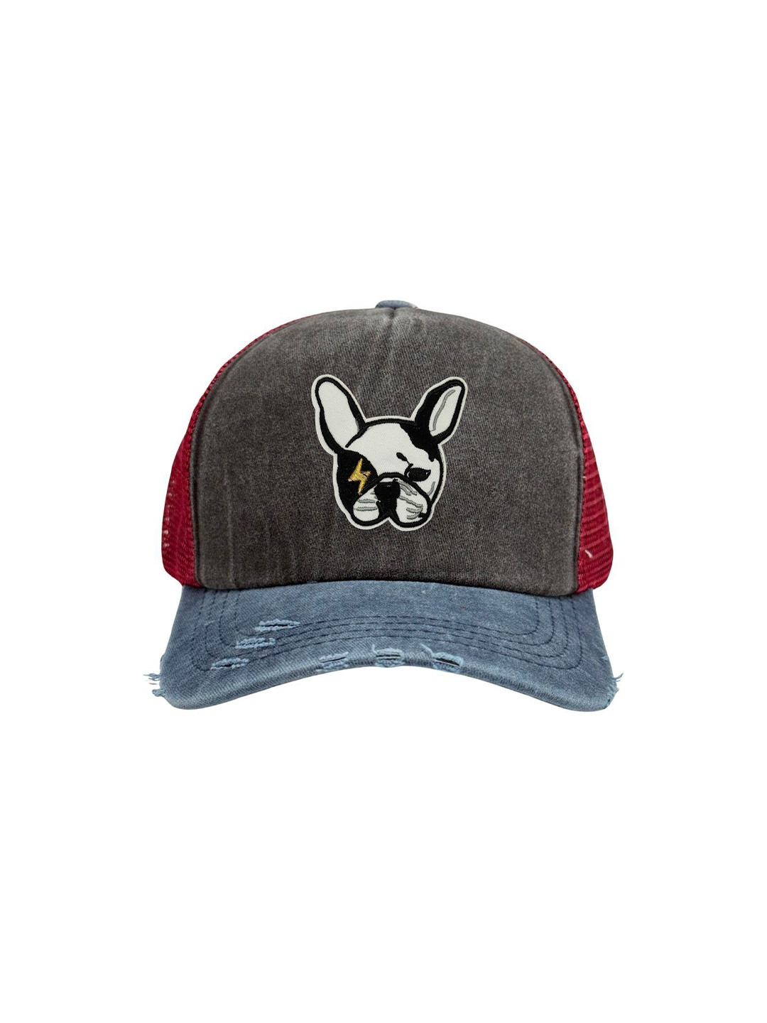 The Tie Hub Unisex Pitbull Dog Face Logo Embroidered Trucker Baseball Cap