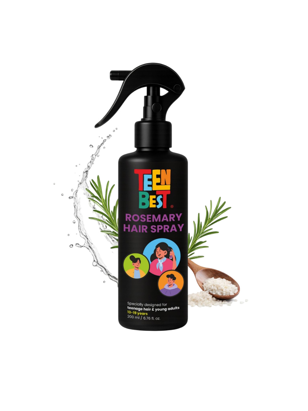 HealthBest Rosemary Water Spray With Rice Water For Hair Growth - 200 ml