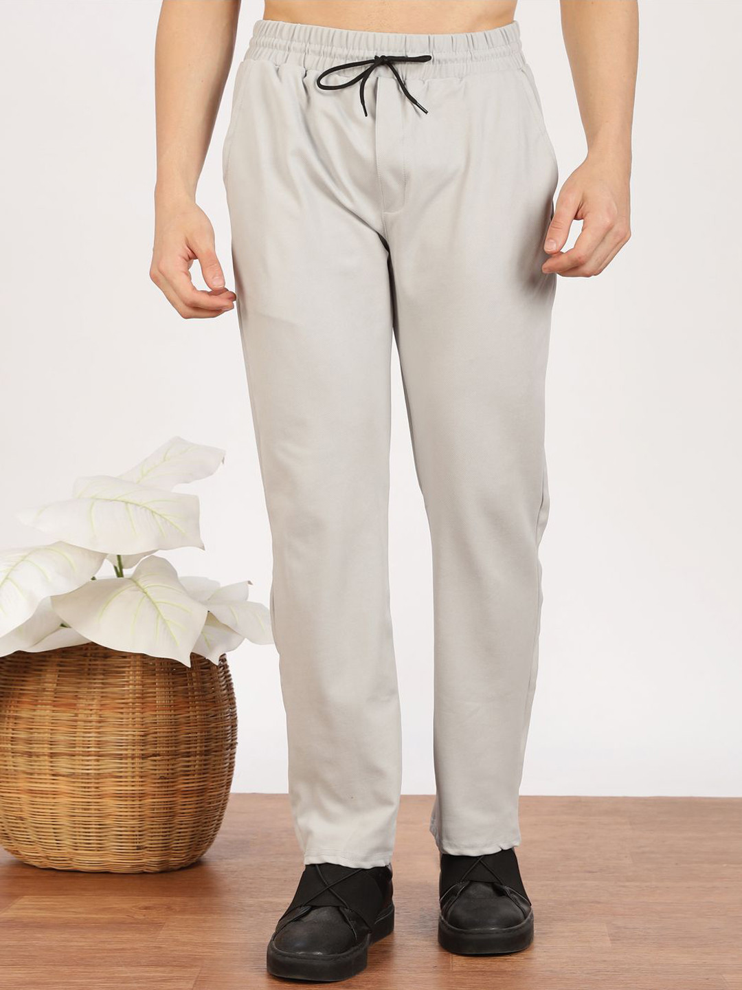 MaverIQ Men Relaxed Straight Leg Easy Wash Corduroy Trousers