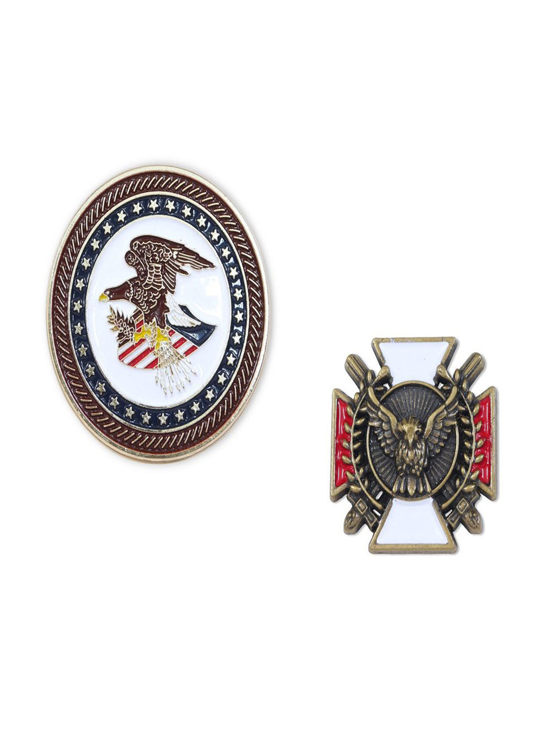 ADORN Set Of 2 Unisex American Eagle Emblem Minimal Brooches