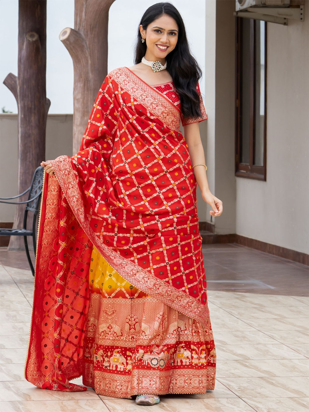 PRETTY PALLU Women Embellished Zarika Lehenga & Unstitched Blouse With Dupatta