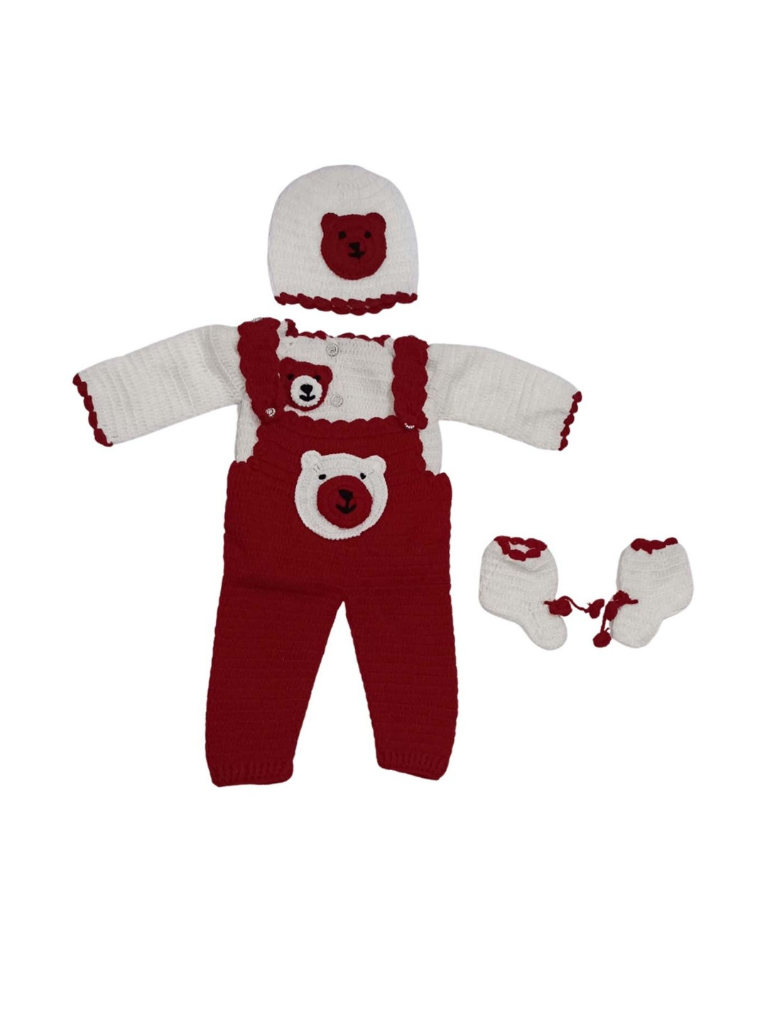 Cute Collection Kids-Unisex Red Wool Cardigan Sweaters