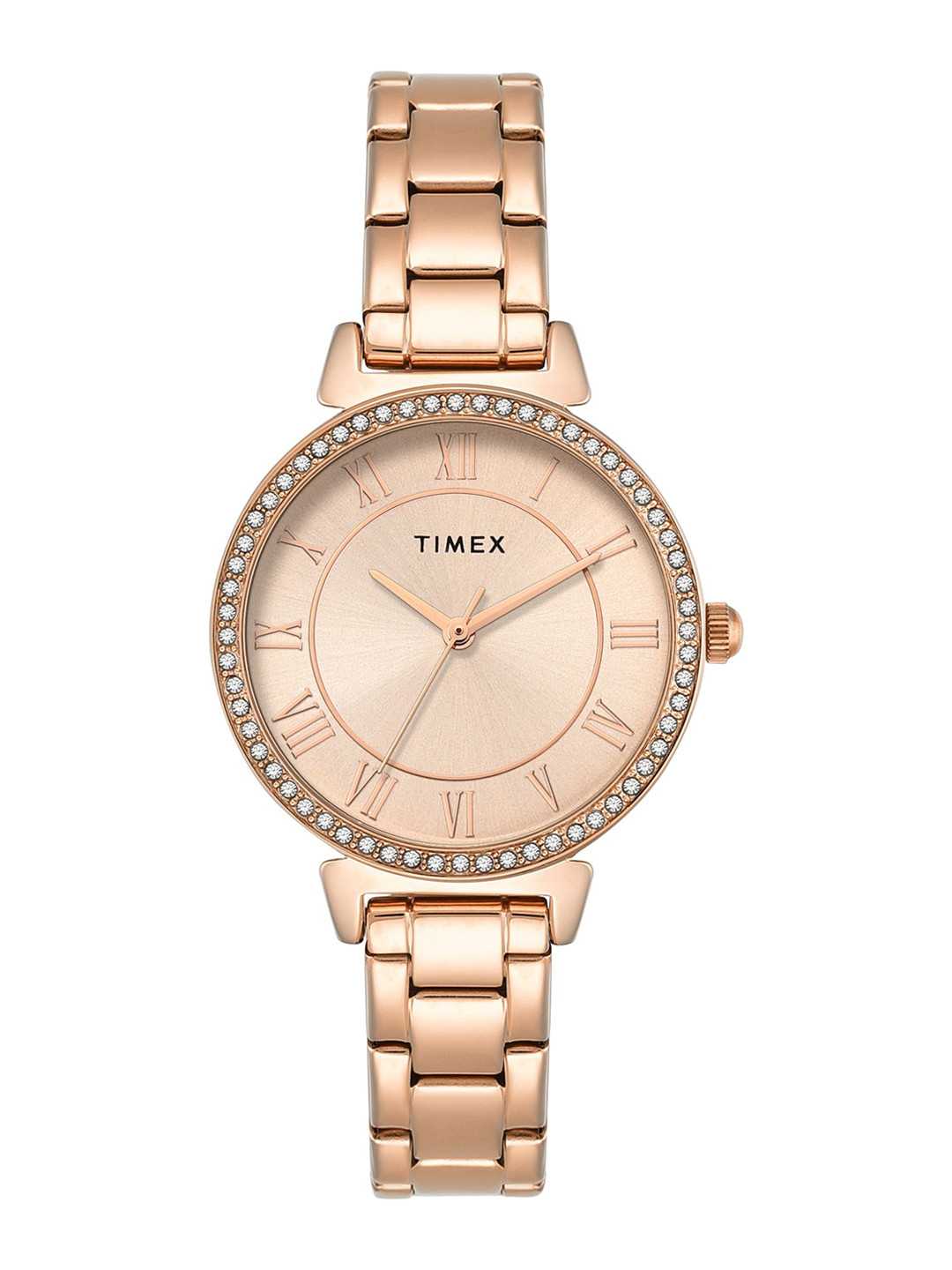 Timex Round 21mm Rose Gold Dial Analog Women Watch - TWEL223SMU01