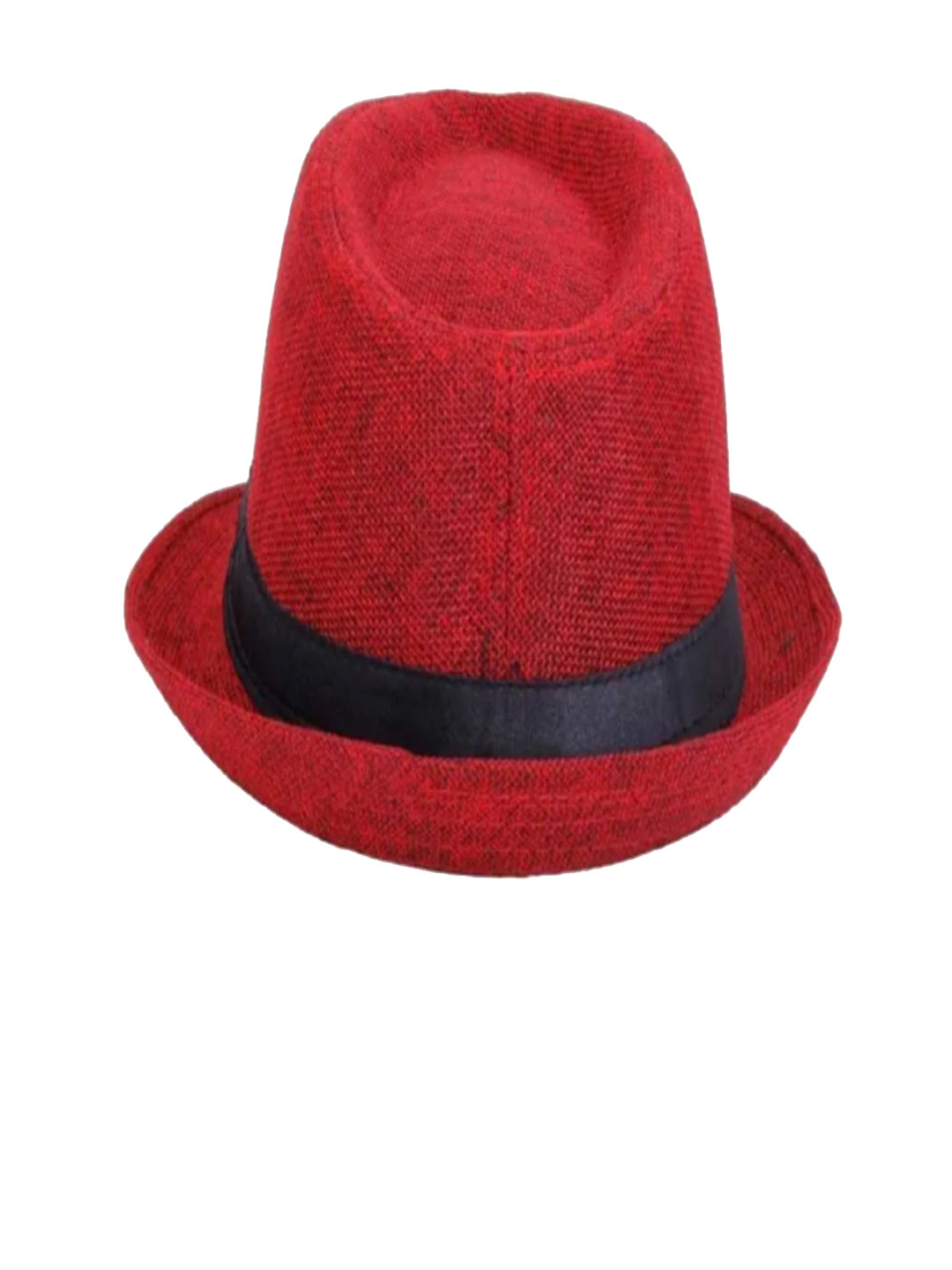 TinyTales Boys Red Solid Fedora Hat