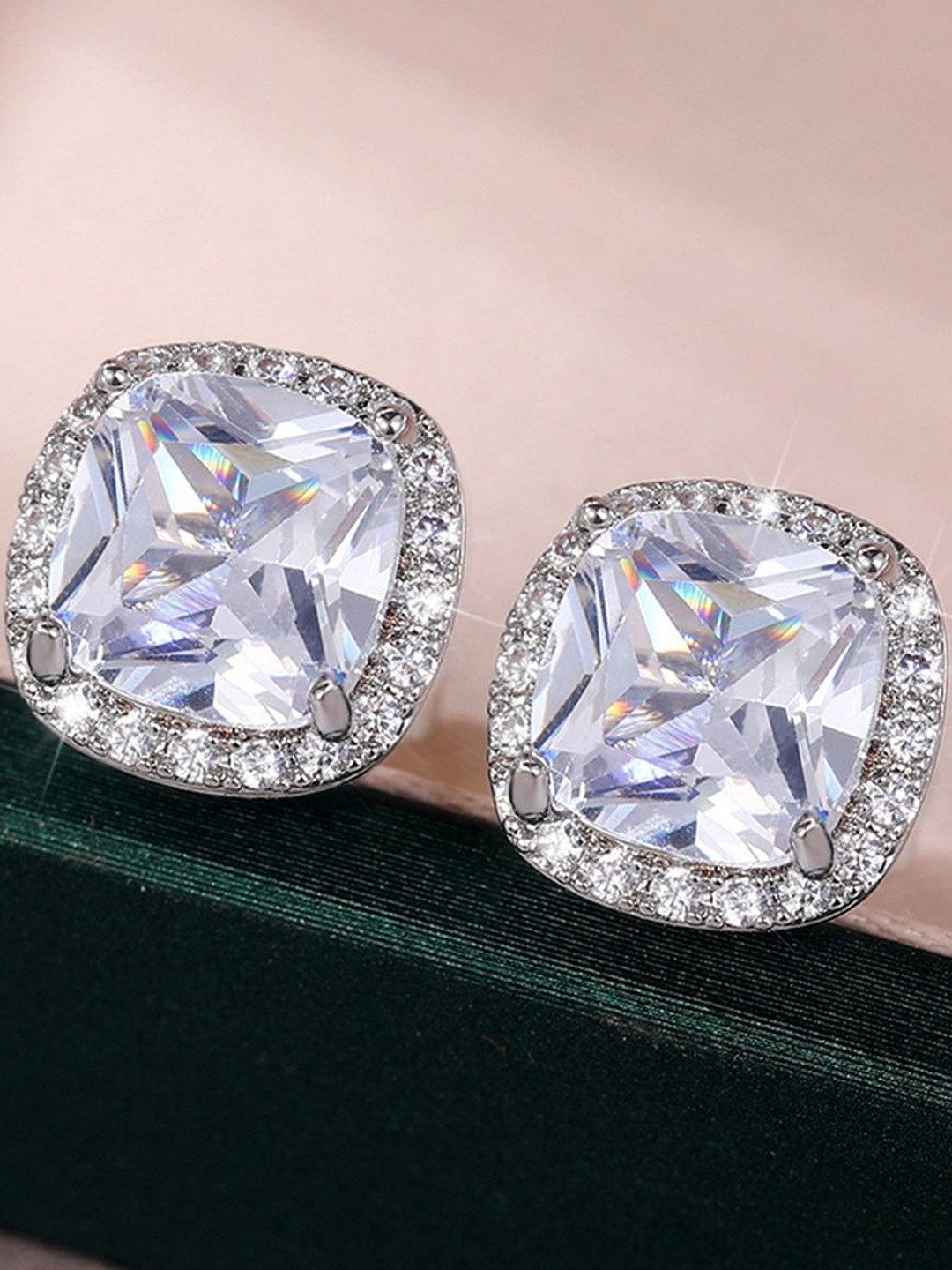 Jewels Galaxy Women Square Studs Earrings