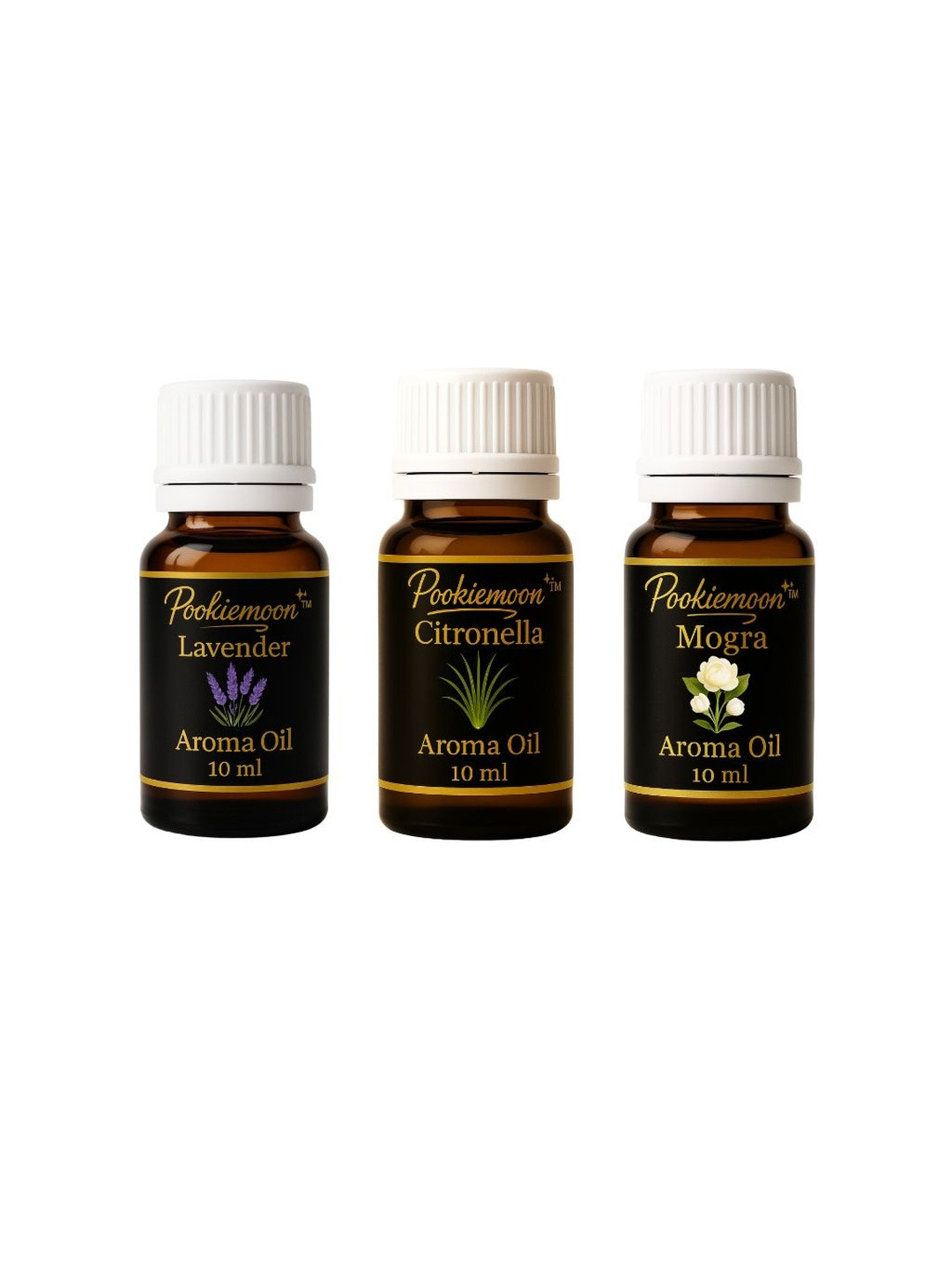 Pookiemoon 3- pcs Infused with Citronella Mogra Premium Essential Oil