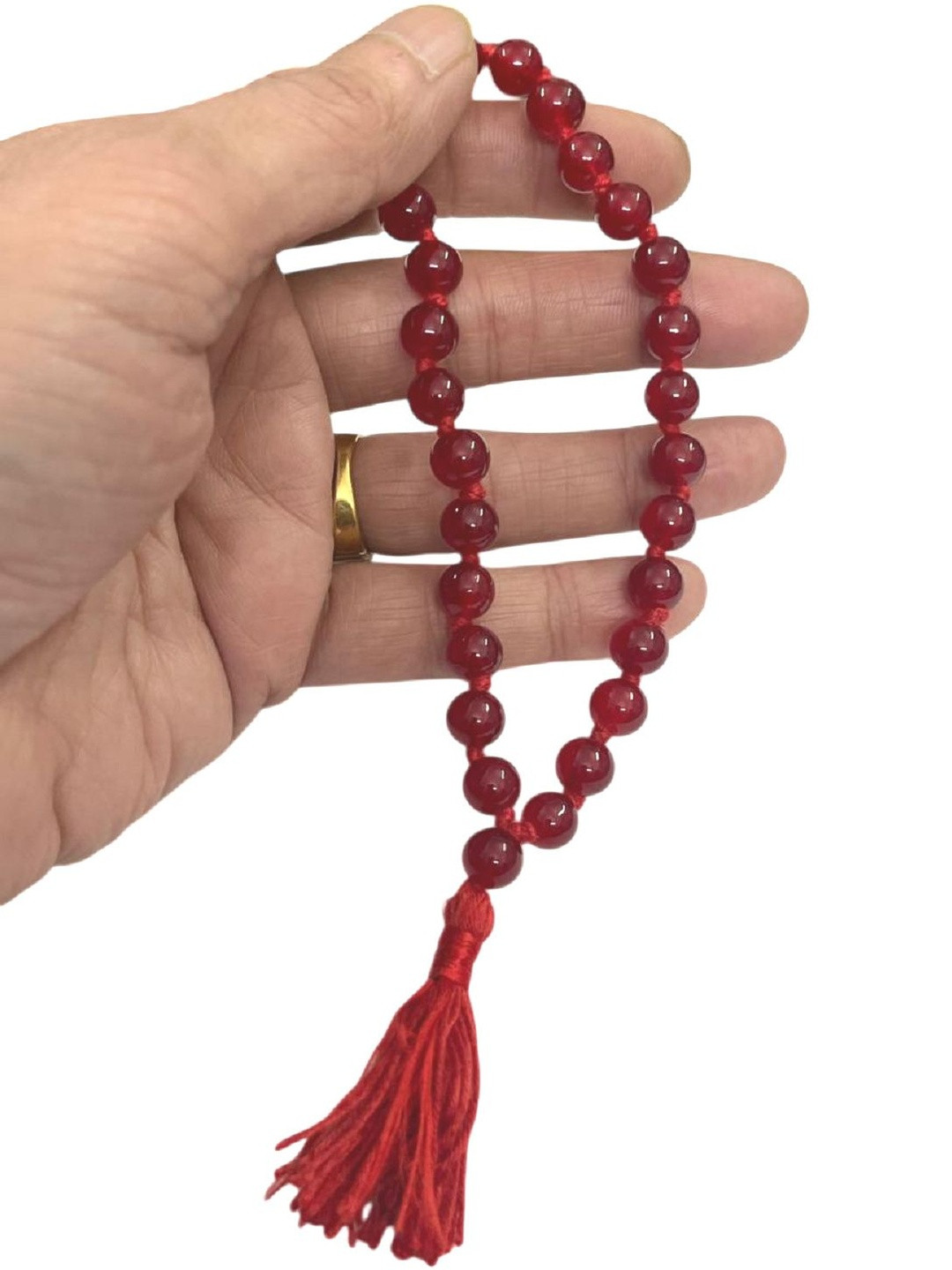 numeroastro Red Round Beads Chanting Mala