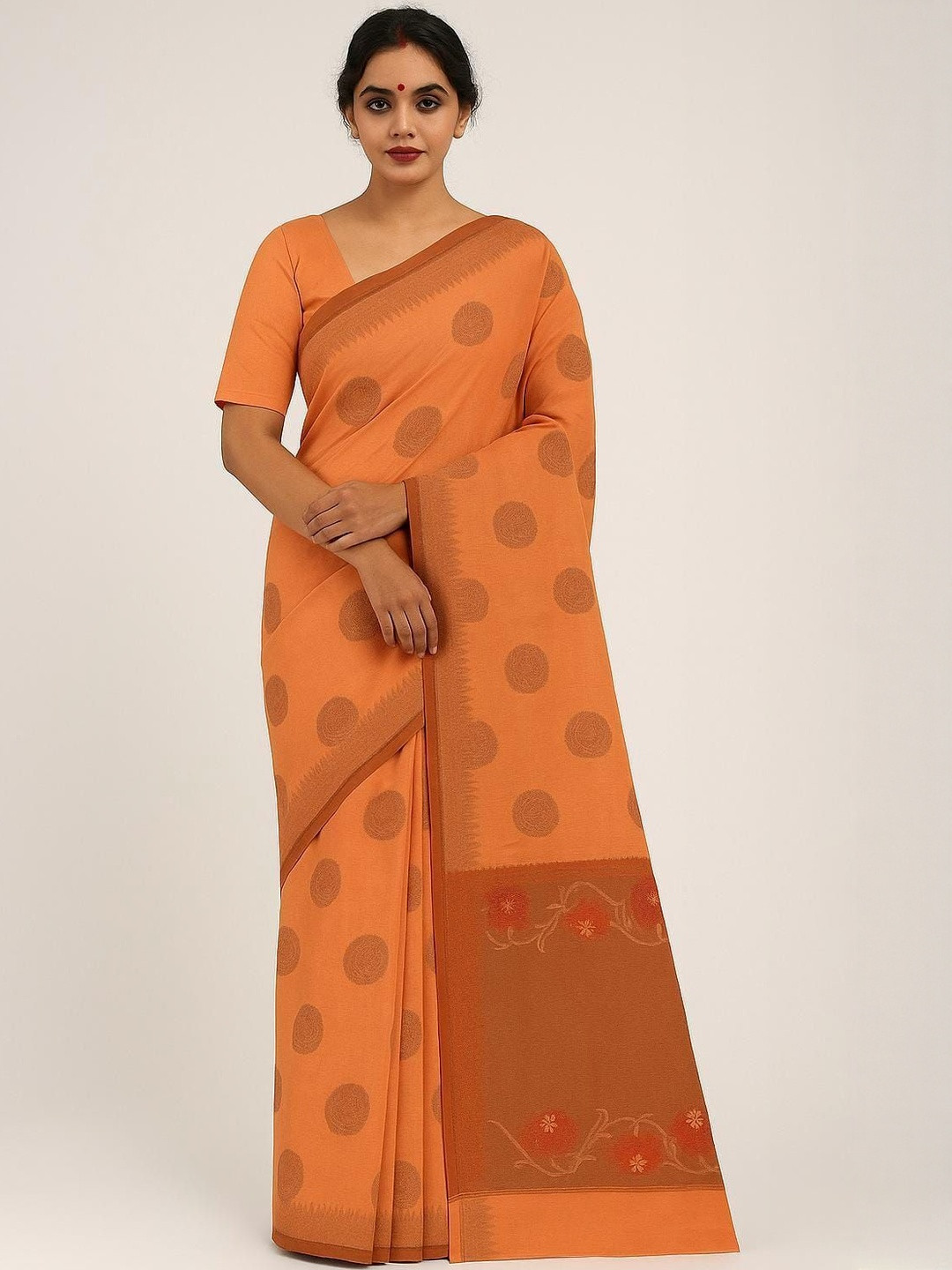 Silakaari Women Ethnic Motifs Jaal Cotton Silk Saree