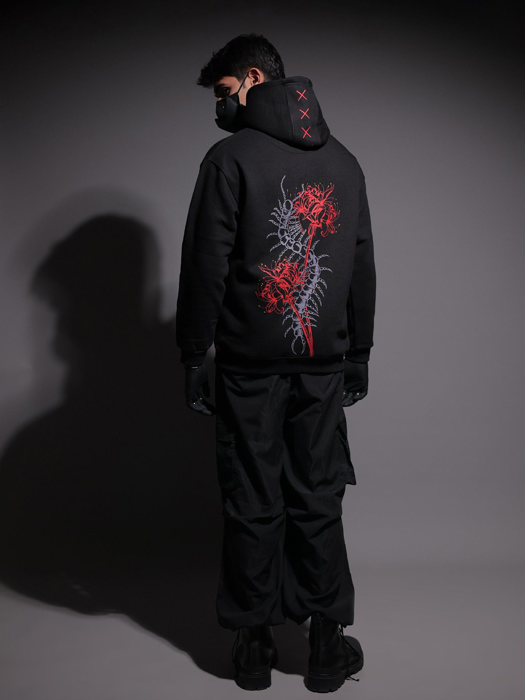 WHITE HUSK Lily of Pain Tokyo Ghoul Anime Printed Cotton Oversized Hoodie