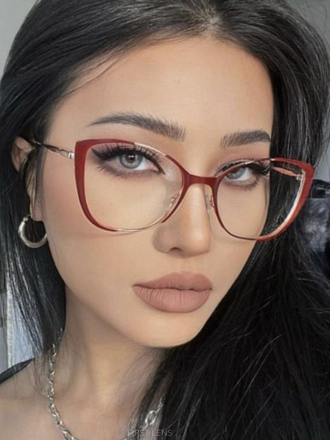First Lens Unisex Full Rim Square Frames Clarisse Blue Light Computer Glasses B009