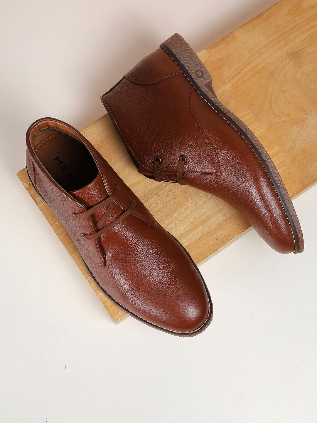 Metro Men Leather Flatform Boots