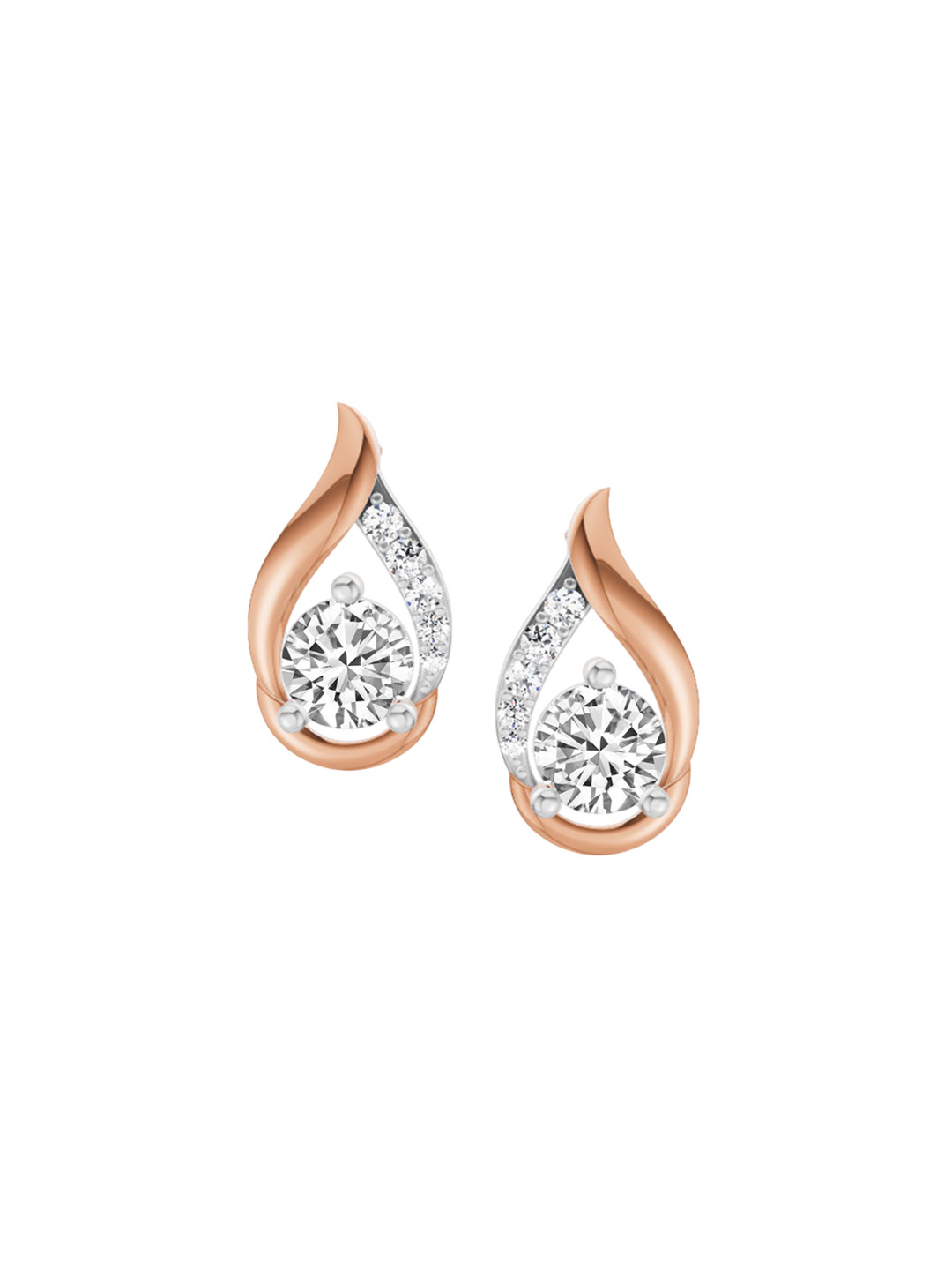 Sparkles 14Kt Gold Round Teardrop Earrings With 0.74 Carat Lab Grown Diamond - 1.94  g