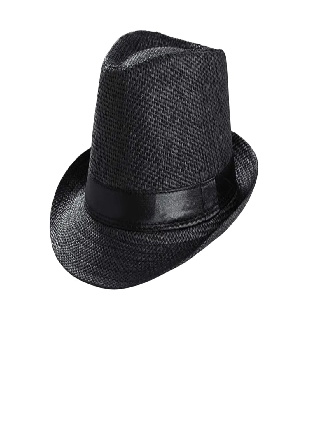TinyTales Unisex Black Solid Fedora Hat