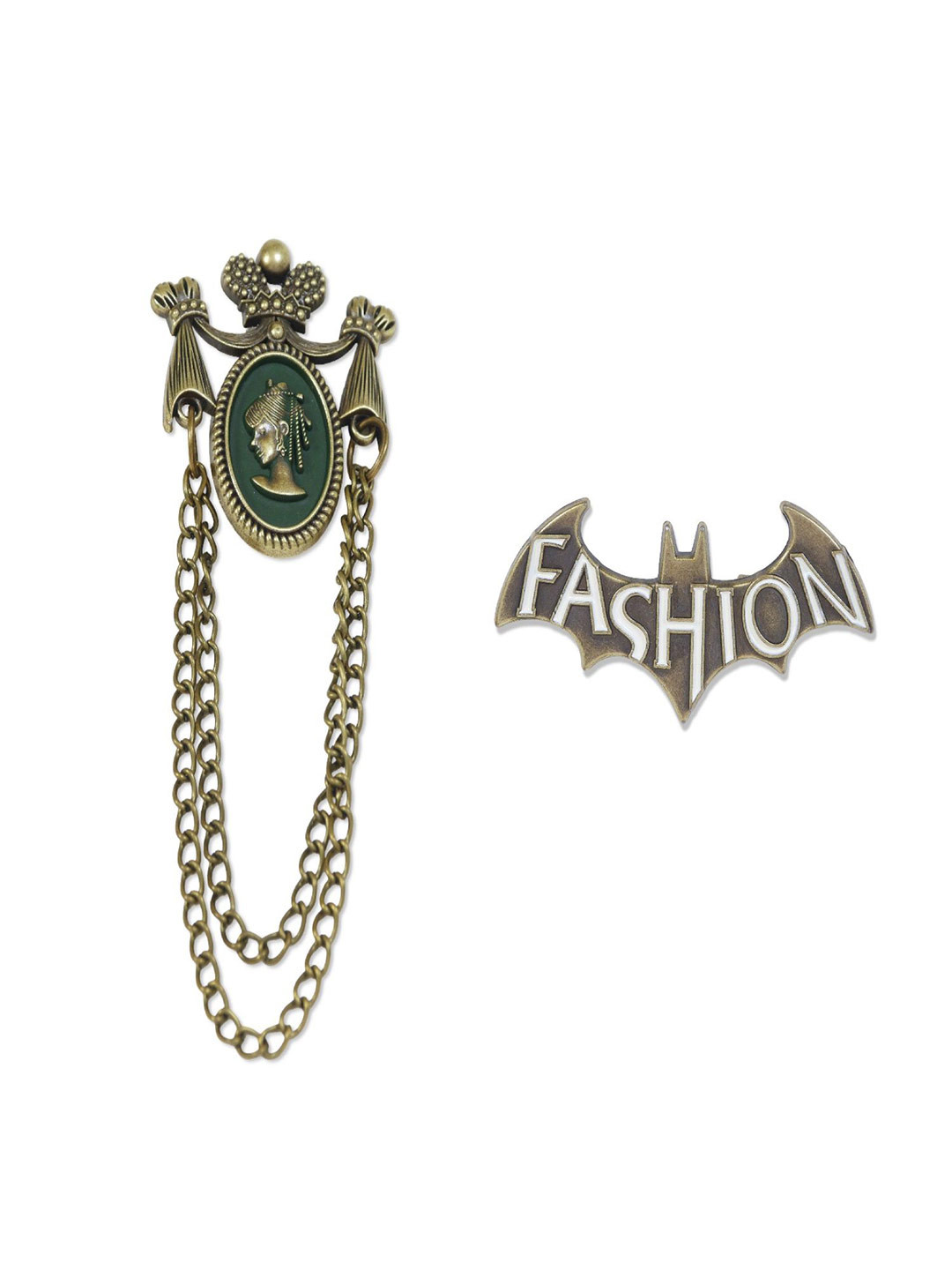 ADORN Unisex Set Of 2 Vintage Statement Broochs