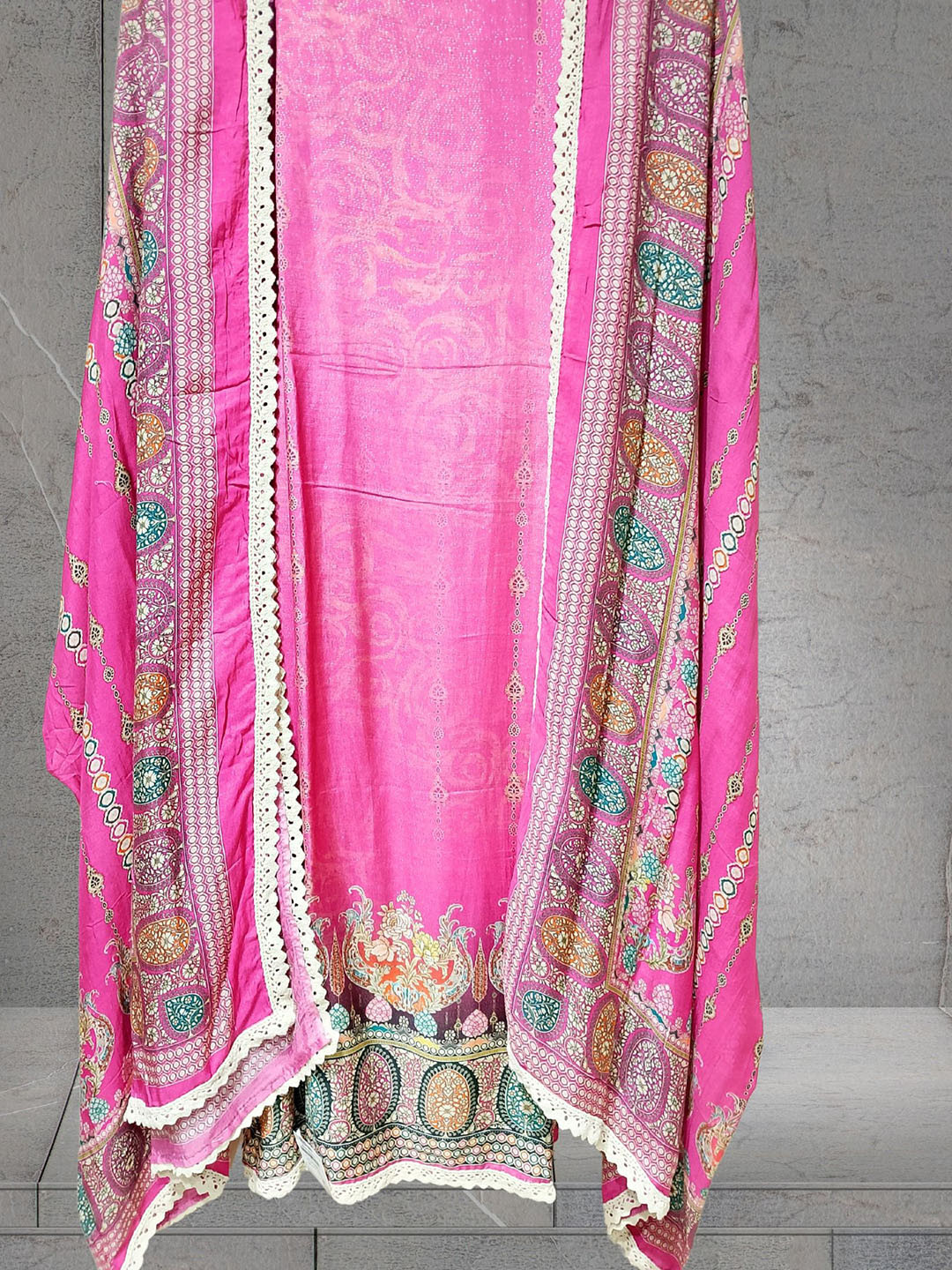 MYROR Embellished Unstitched 3 Piece Dress Material