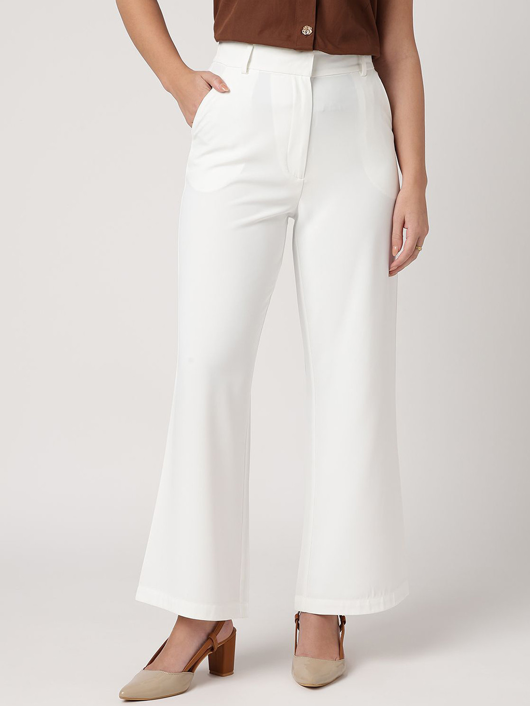 Strong And Brave Women Smart Wide Leg Formal Trousers