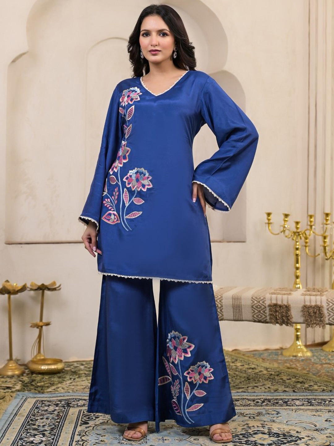 AUTUMN LANE Sera Indi Embroidered Tunic With Palazzo Co-Ords