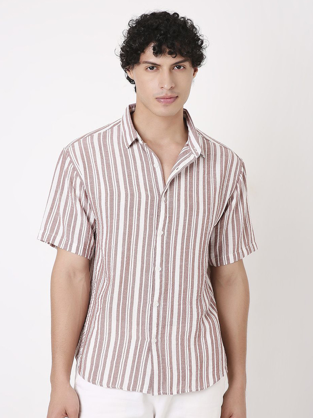 Blnk Men Relaxed Striped Casual Shirt