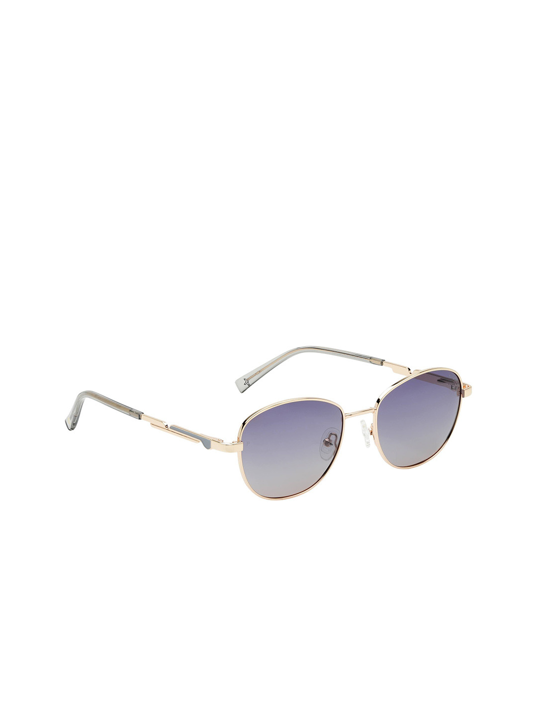 KOSCH ELEMENTE Women Purple Lens & Gold-Toned Round Sunglasses with