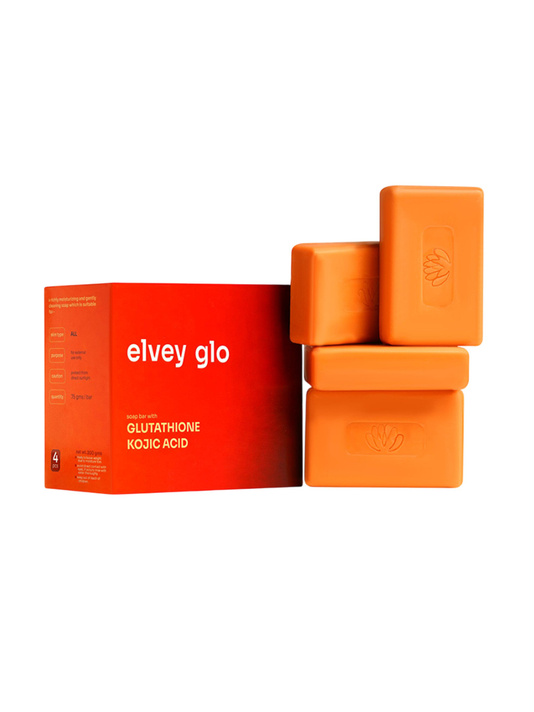 Elvey Essentials Set Of 4 Glo Soap With 2% Kojic Acid- 75 g Each
