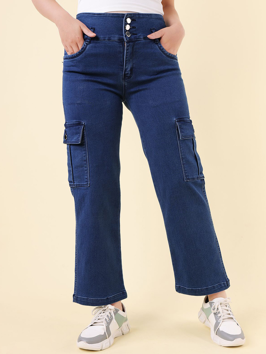 DAZORA Women Straight Fit Cargos Trousers