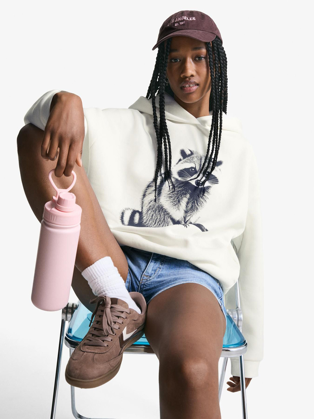 Bershka Printed Hoodie