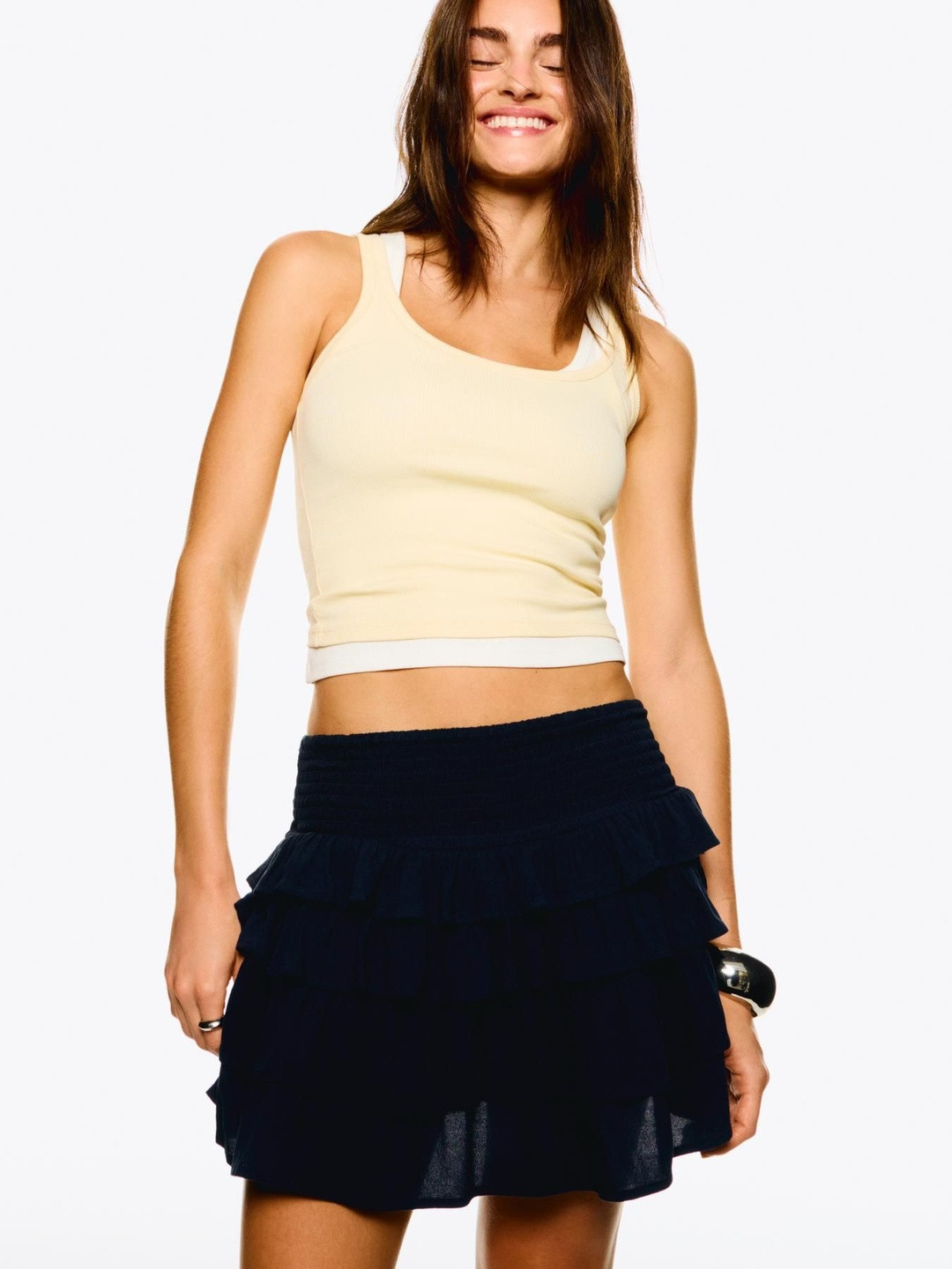Bershka Ruffled Mini Skirt