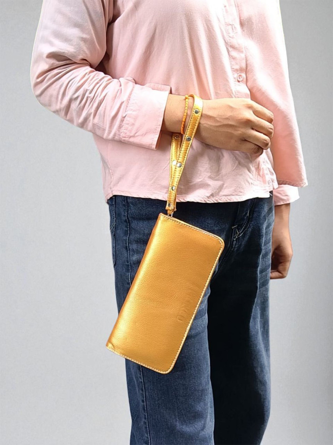PERKED Women Zip Detail Leather Two Fold Wallet