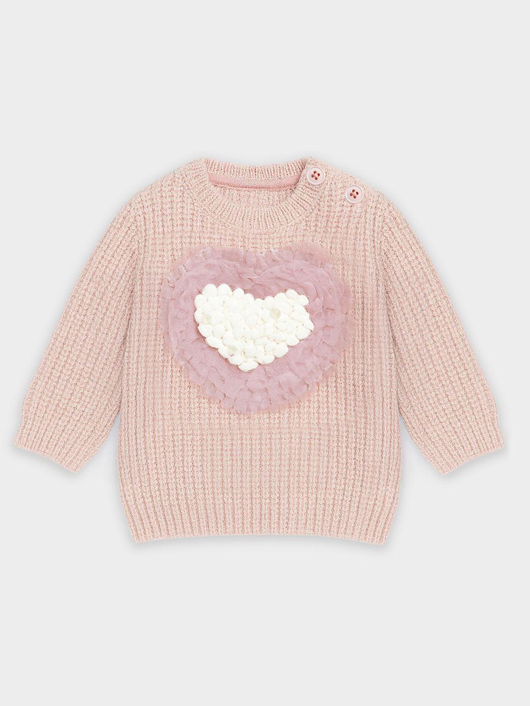 MiArcus Girls Heart Pattern Knitted Sweater