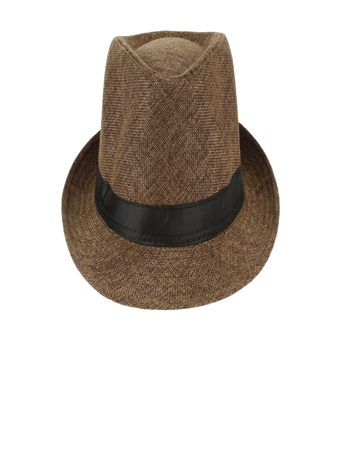 TinyTales Unisex Coffee Brown Solid Fedora Hat