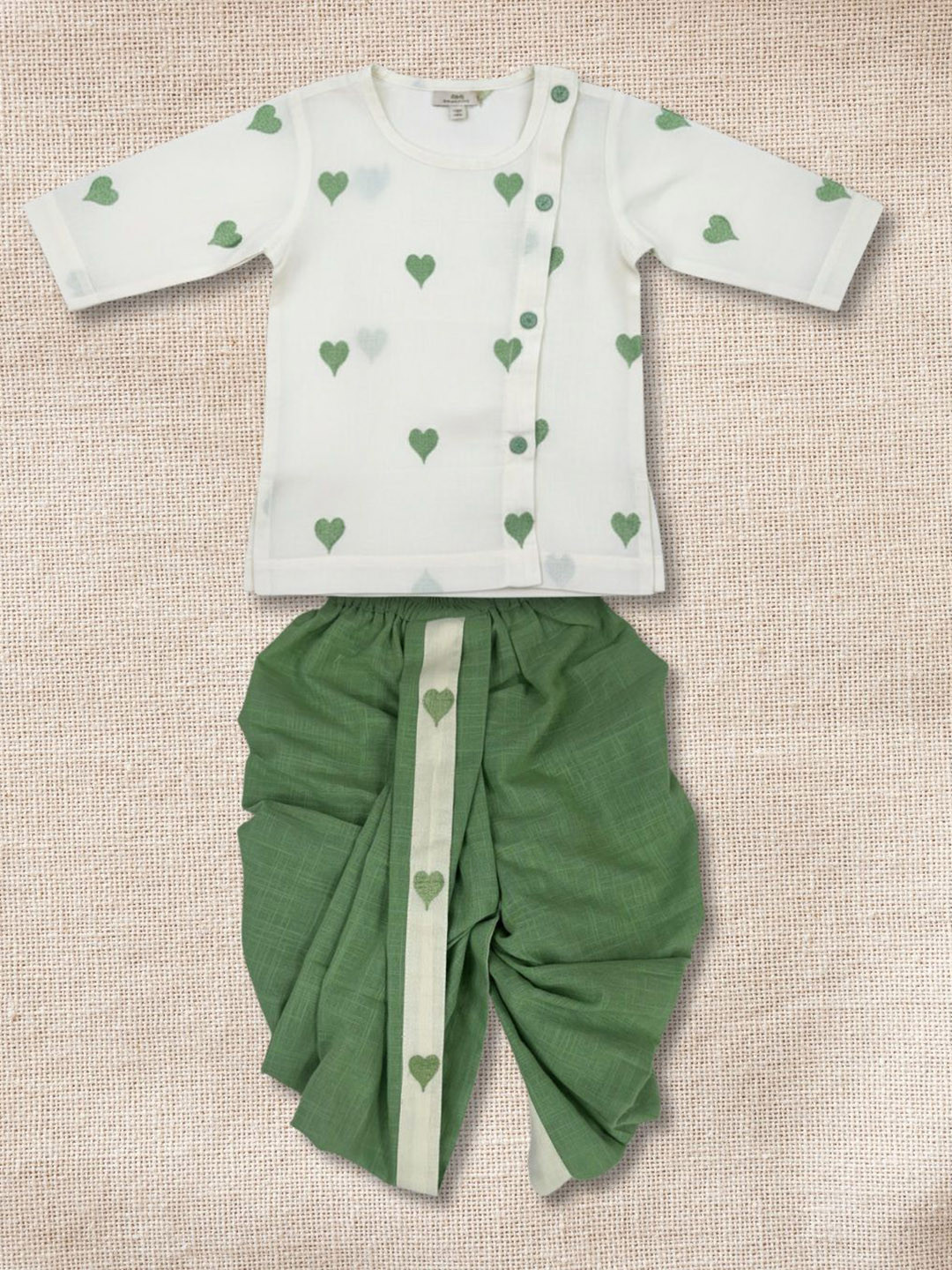 EARTHY TWEENS Boys Tiny Heart kurta Set