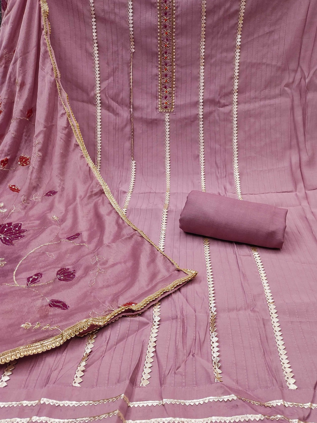 KALINI Cotton Handwork Dress Material With Dupatta