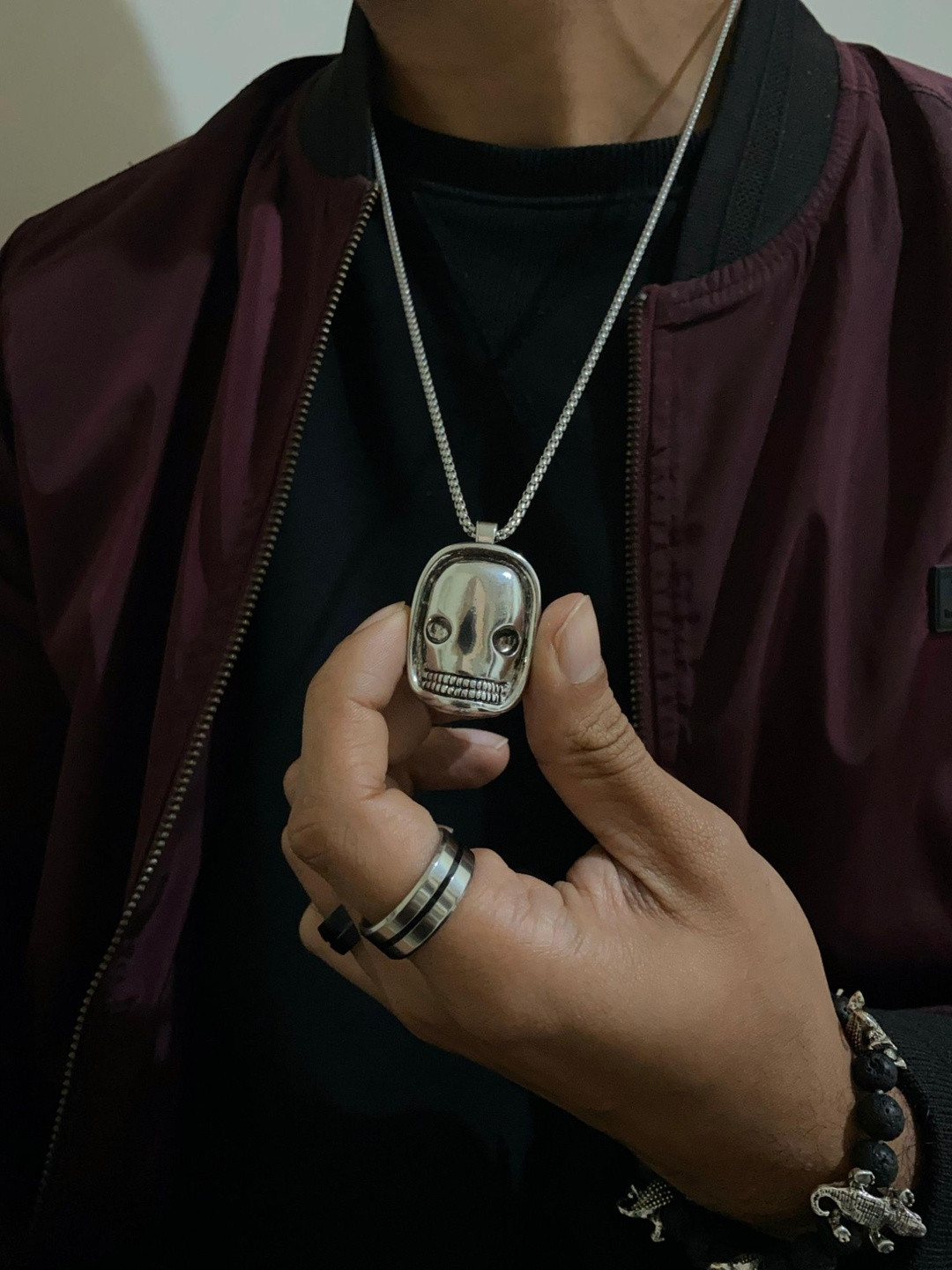 Dipitreats Men Brass Silver-Plated The Titan Chain