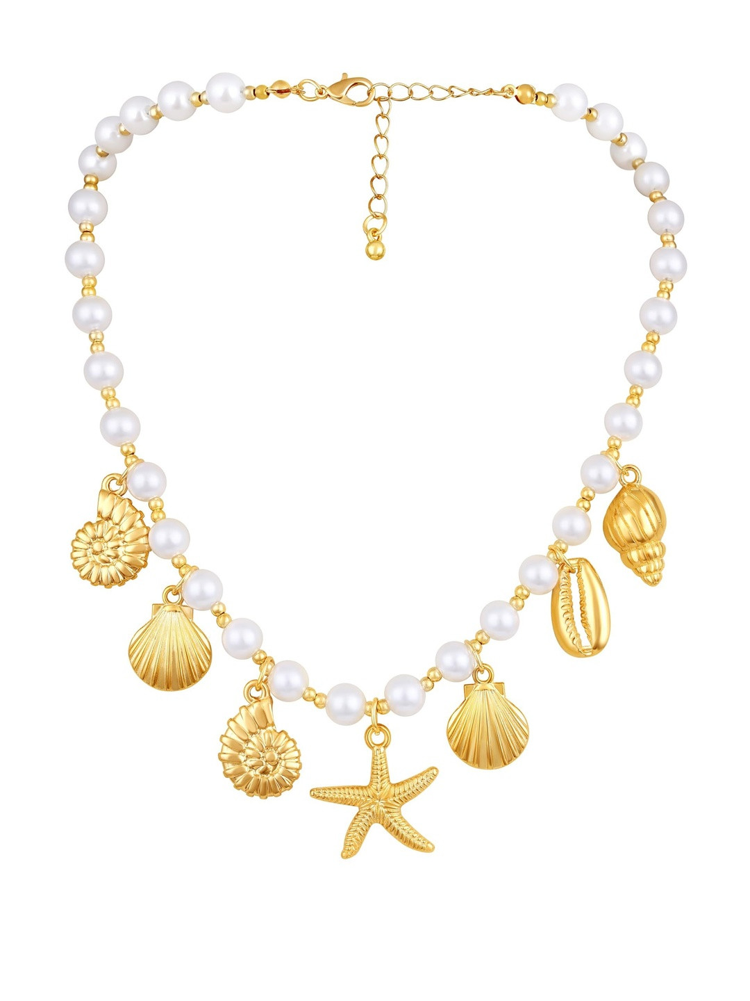 Atasi International Gold-Plated Cherry Pendant Shell Starfish Necklace