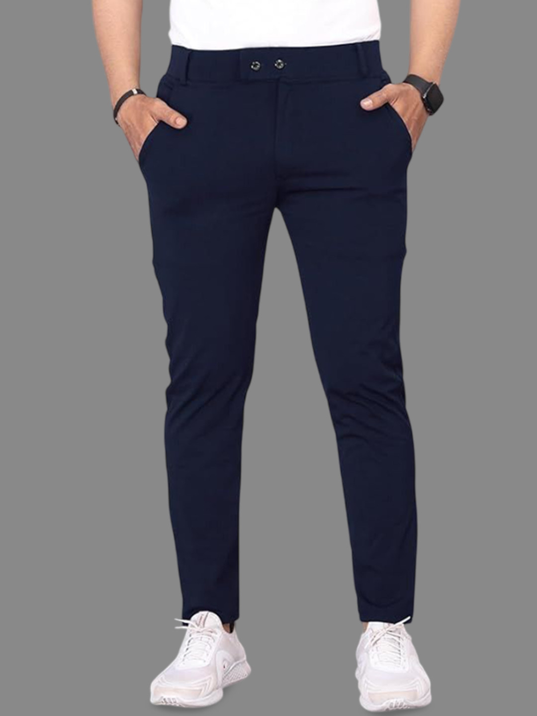KAJARU Men Slim Fit Mid-Rise Trouser