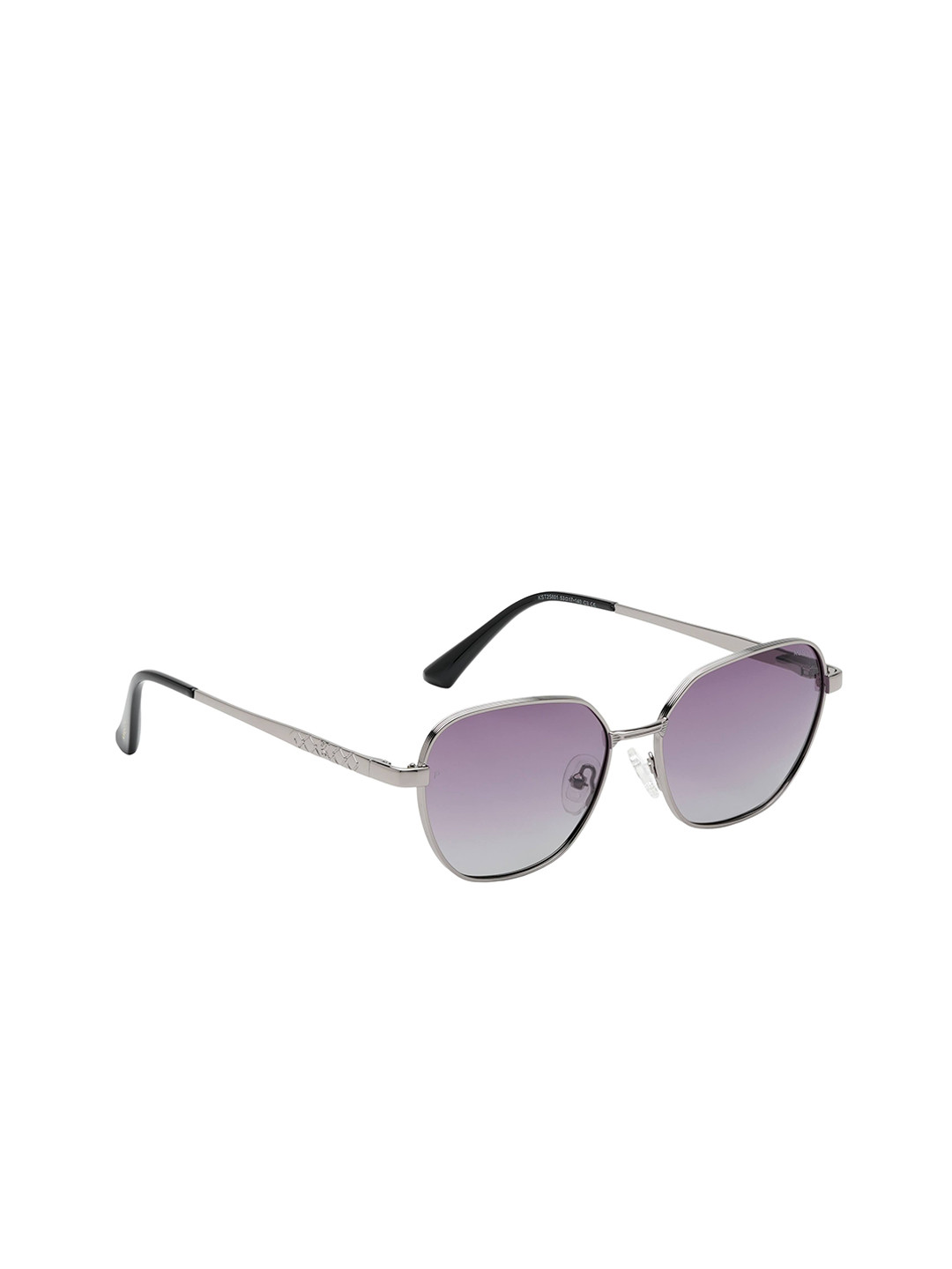 KOSCH ELEMENTE Women Blue Lens & Silver-Toned Square Sunglasses with Polarised Lens