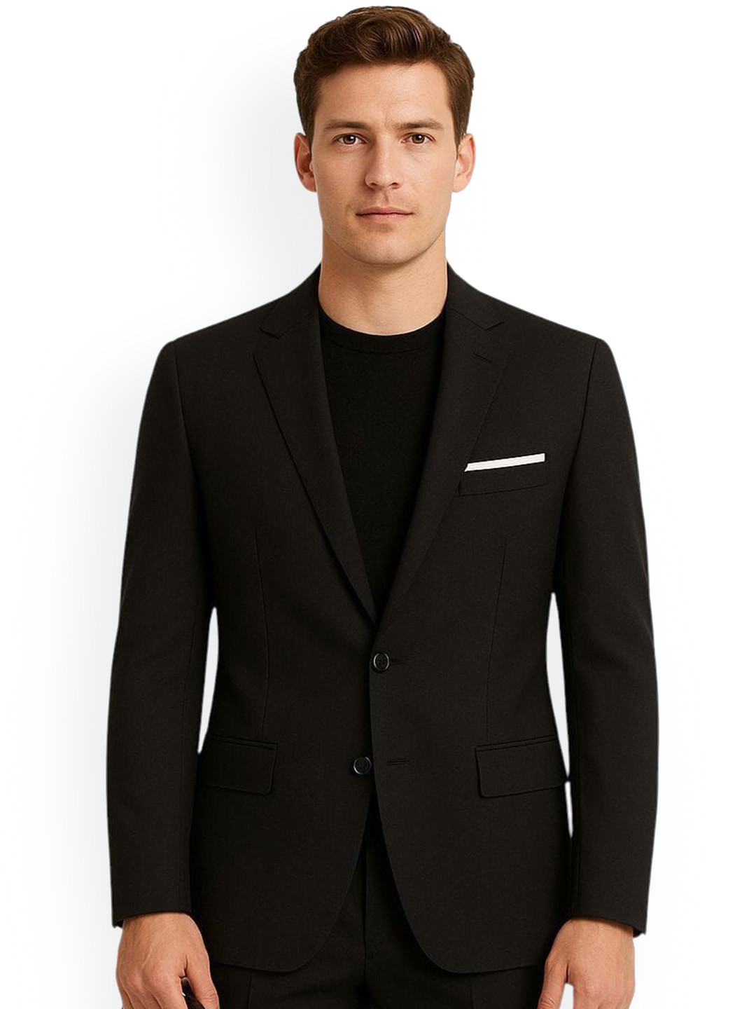 MAN BAZAR Slim-Fit Single Breasted Blazer
