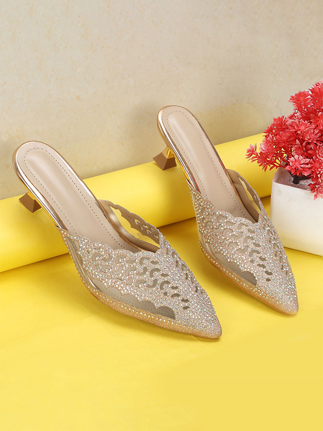 Ishransh Embellished Open Back Mules