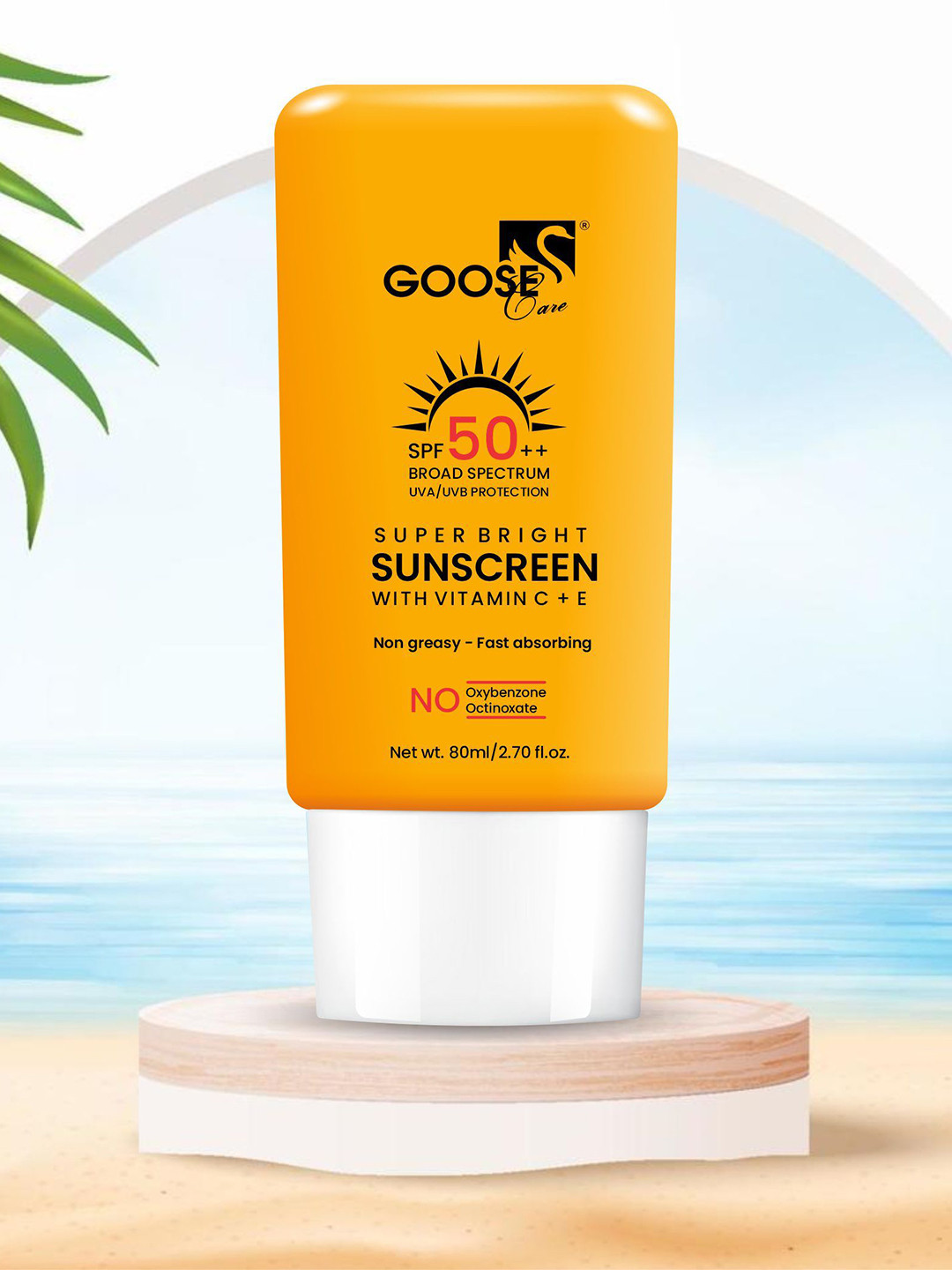 goose care Super Bright Sunscreen With Vitamin E & C - 80 ml