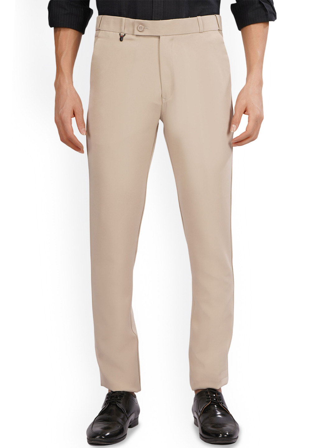 FLAKED Men Smart Easy Wash Mid-Rise Formal Trousers