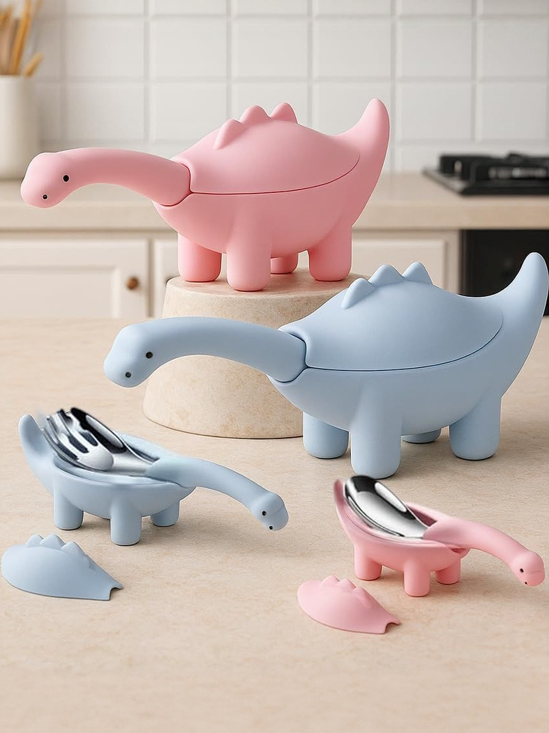 ONE AND ONLY Pink And Blue 2 Pieces Stainless Steel Serving Spoon