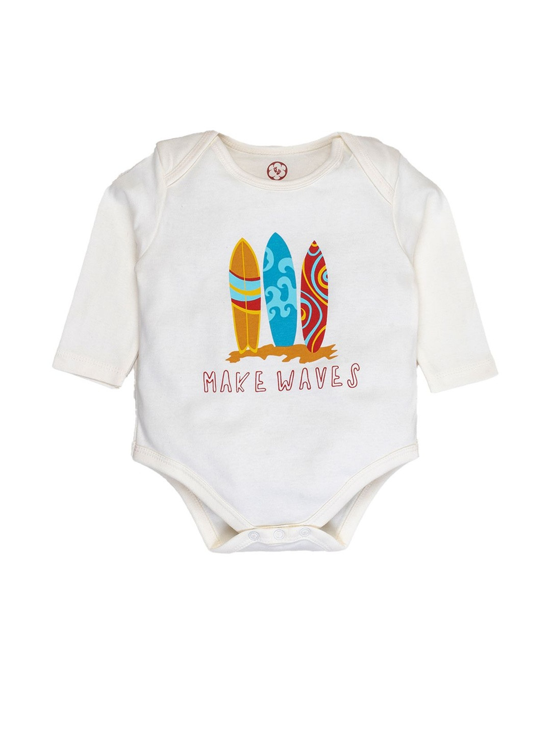 THE COTTON BABY Kids White Cotton Printed Romper