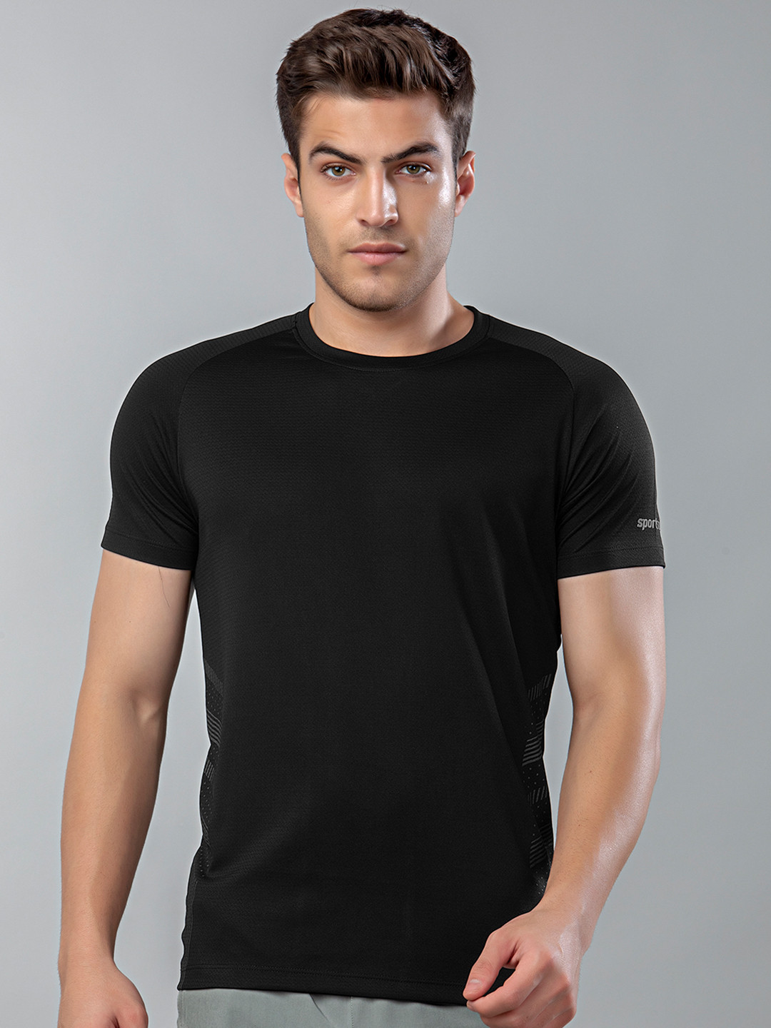 SPORT SUN Round Neck Short Sleeves Dry Fit Sports T-shirt