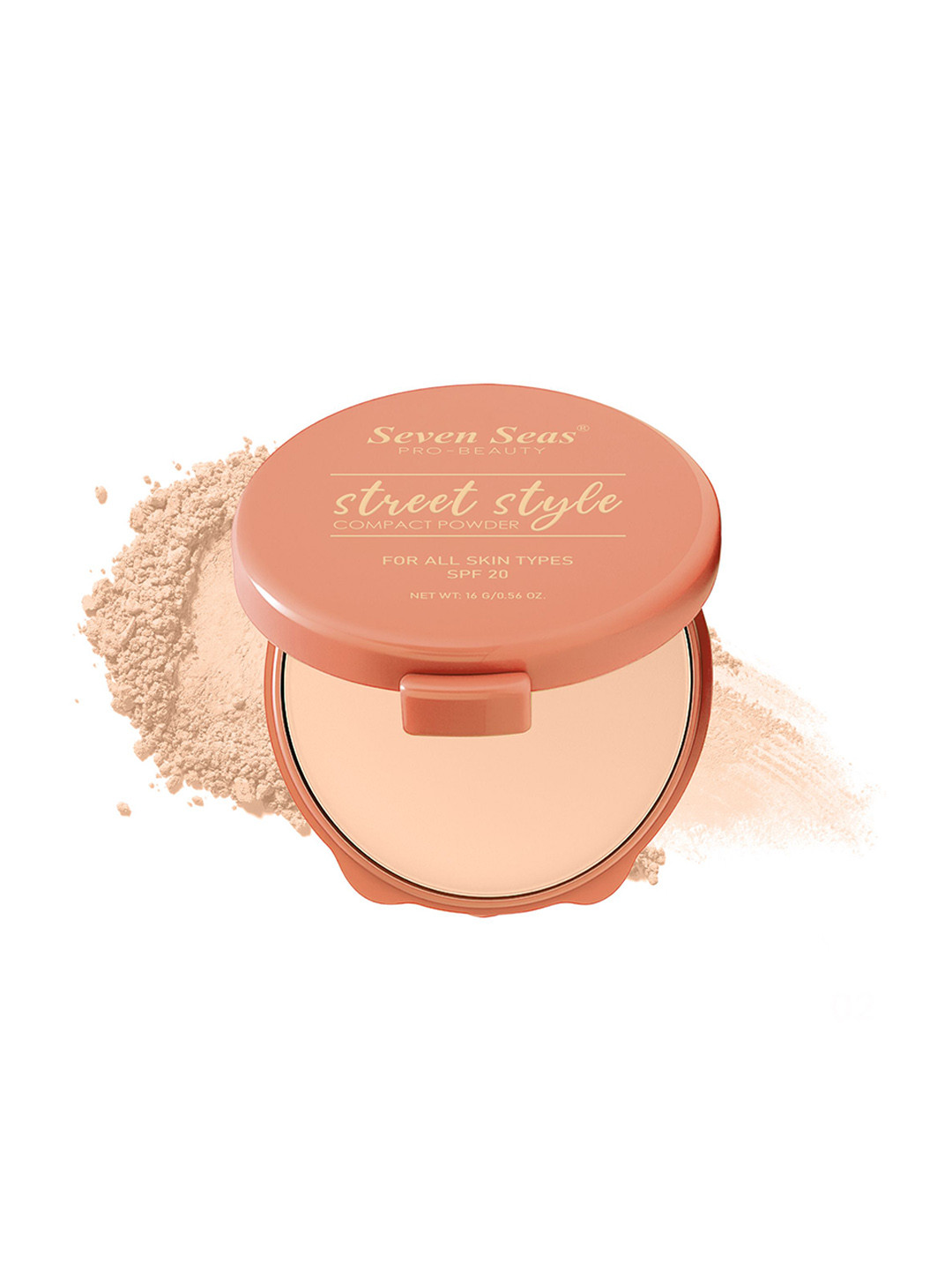 Seven Seas Street Style Water Proof Compact Powder With SPF - 20 - 16 g  Shade -02
