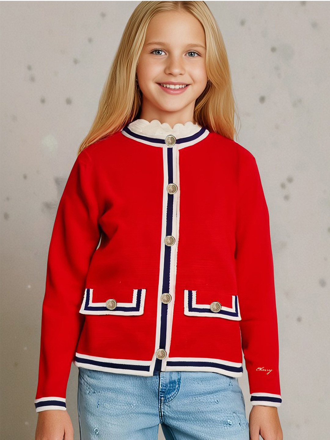 Cherry Crumble Girls Cotton Cardigan