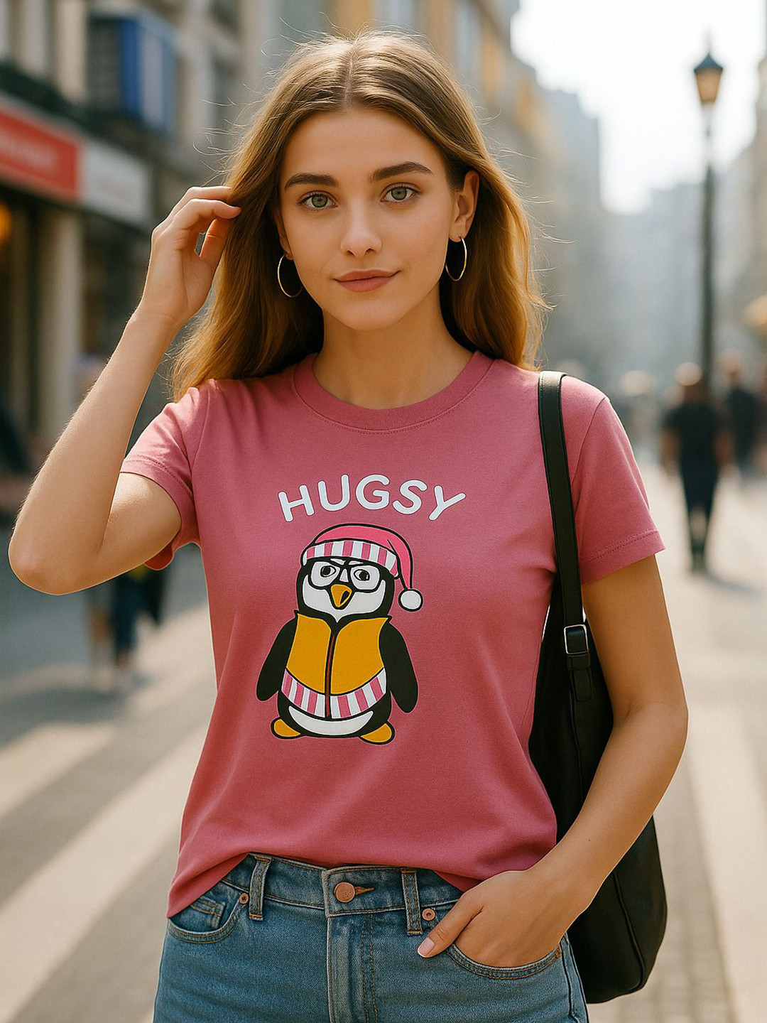 Fabflee Women Graphic Printed Round Neck Regular Fit Cotton T-shirt