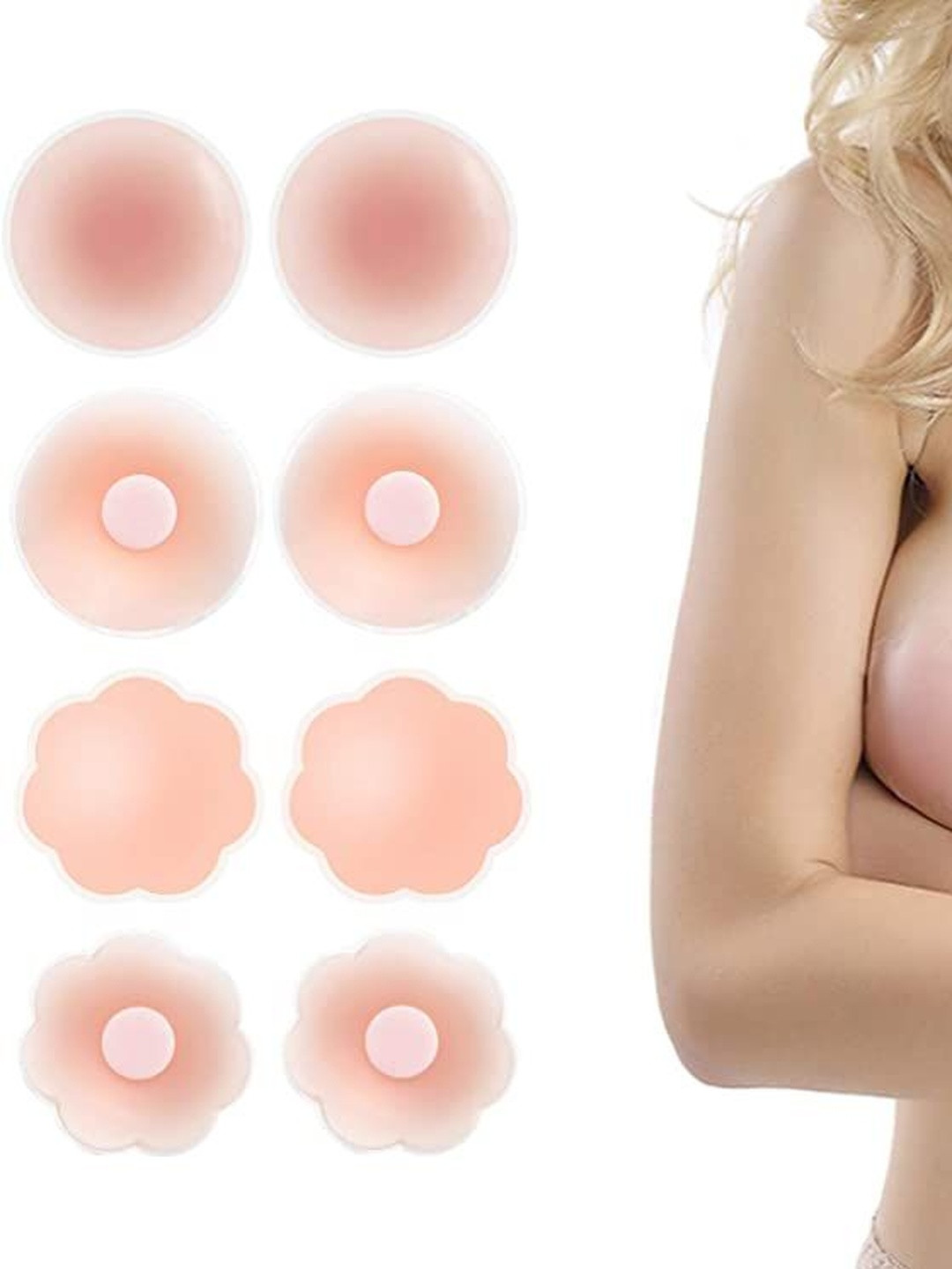 DClub 6 Pair Reusable Flower Adhesive Silicone Pasties Nipple Covers
